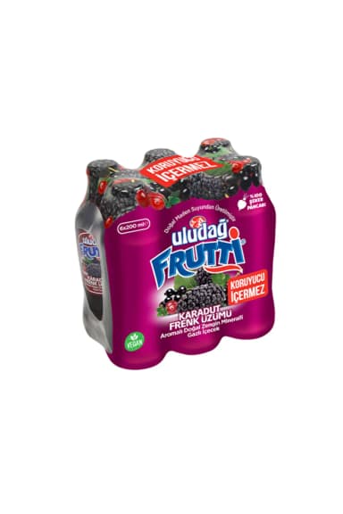 Uludağ Frutti Karadut Frenk Üzümü Aromalı Maden Suyu 6X200 ml