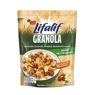 Lifalif Yer Fıstıklı Üzümlü Fındıklı Bademli Granola