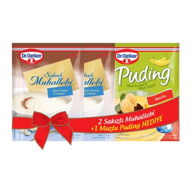 Dr.Oetker 2 Sakızlı Muhallebi + Muzlu Puding 3X150 G