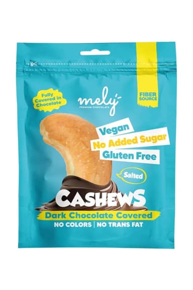 Mely Çikolata Glütensiz Şeker İlavesiz Vegan Çikolata Kaplı Tuzlu Kaju
