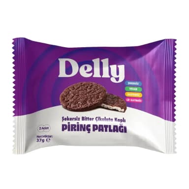 Delly Bitter Çikolatalı Pirinç Patlağı 37G