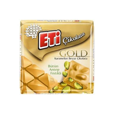 Eti Gold Karamelize Beyaz Çikolata Bütün Antep Fıstıklı 60g