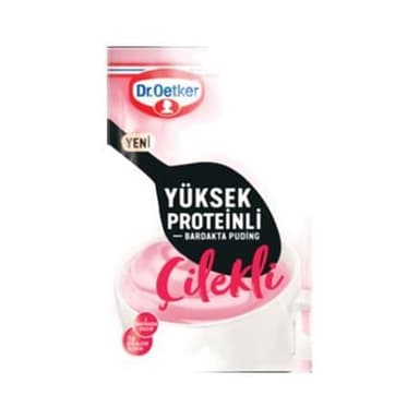 DR.OETKER BARDAKTA PUDING ÇILEKLI YÜKSEK PROTEINLI 23g