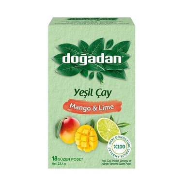 Doğadan Yeşil Çay Mango Lime 30,6 gr