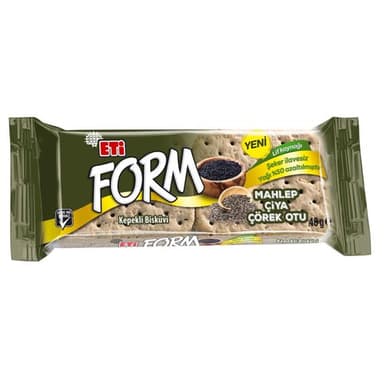 Mahlep çiya çörek otu form kepekli bisküvi