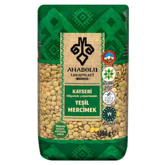 Anadolu Lezzetleri Kayseri Yeşil Mercimek 1 Kg