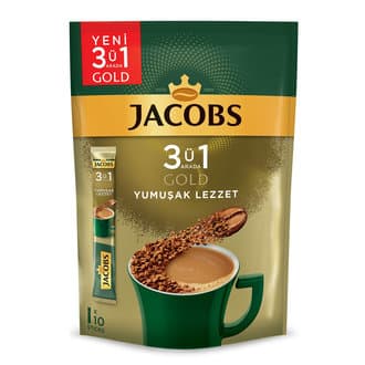 Jacobs Gold 3'ü 1 Arada Yumuşak Lezzet Paket 10 x 18 G