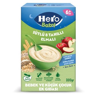 Hero Baby Sütlü 8 Tahıllı Elmalı Ek Besin 200 G
