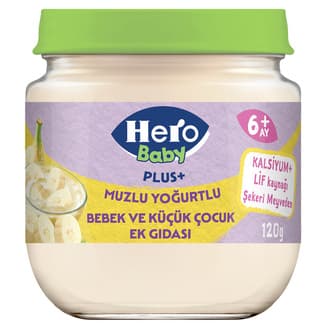 Hero Baby Plus+ Muzlu Yoğurtlu Kavanoz Mama 120G