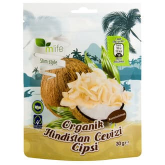 M Life Organik Hindistan Cevizi Cipsi 30 G