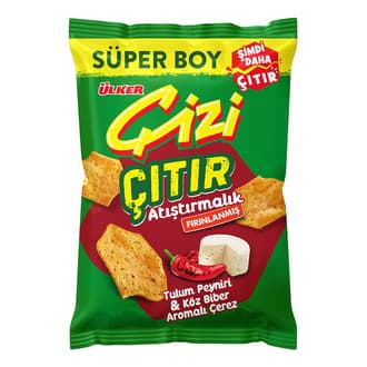 Ülker Çizi Çıtır Tulum Peynirli & Köz Biberli Süper Boy 120 G