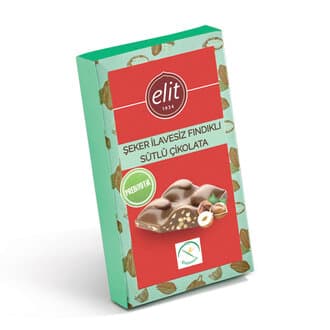 Elit Fındıklı Şeker İlavesiz Prebiyotik Sütlü Çikolata 60 G