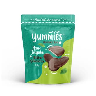 Yummies Nane Dolgulu (%20) Bitter Buton Çikolata 80 G