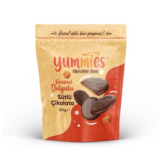 Yummies Karamel Dolgulu (%20) Sütlü Buton Çikolata 80 G