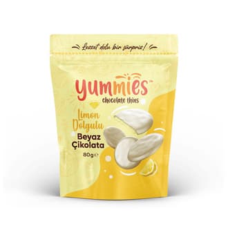 Yummies Limon Dolgulu (%20) Beyaz Buton Çikolata 80 G