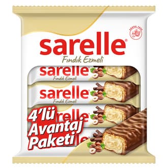 Sarelle Duo Sütlü Çikolata Fındık Dolgulu Gofret 4X33 Gr