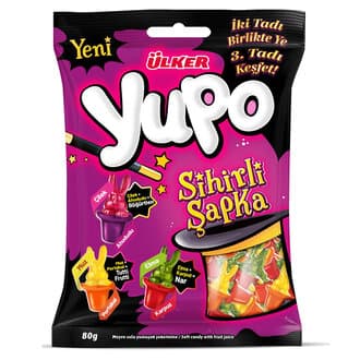 Ülker Yupo Sihirli Şapka Meyve Aromalı Yumuşak Şekerleme 80 G