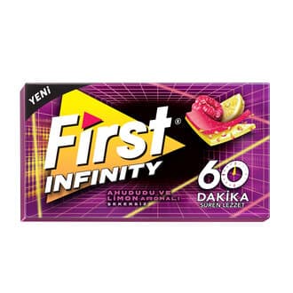 First 60 Dk Infinity Ahududu & Limon Aromalı Şekersiz Sakız 27 G