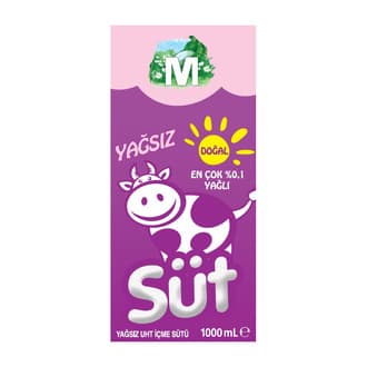 Migros Yağsız Uht İçme Sütü 1 L