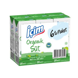 İçim Organik Süt 6 x 200 Ml
