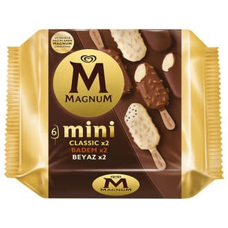 Magnum Mini Classic, Badem, Beyaz 345 Ml 6'lı