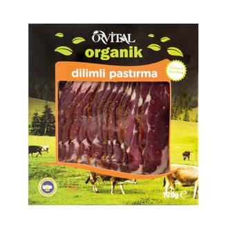 Orvital Organik Çemeni Sıyrılmış Dilimli Pastırma 120 G