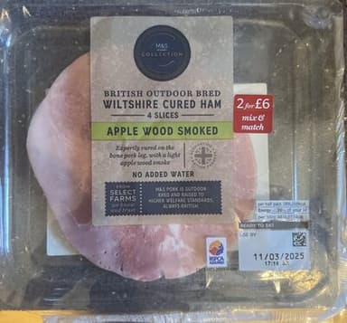 Wiltshire cured apple wood smoked ham
