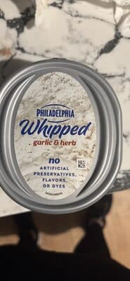 Whipped garlic & herb whipped cream cheese spread