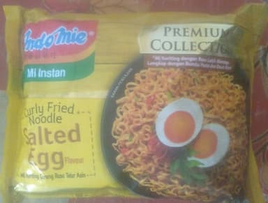 Indomie Mi instant curly fried noodle salted egg flavour