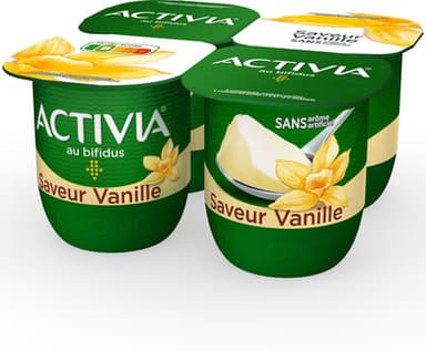 Activia bifidus saveur vanille sans arome artificiel 125 g x 4
