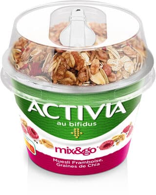 Activia muesli graines de chia framboise