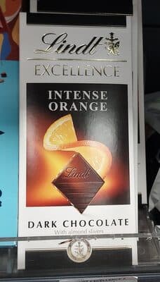 INTENSE ORANGE DARK CHOCOLATE With almond slivers