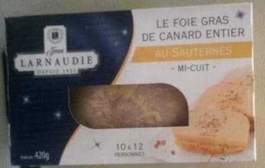 Le foie gras de canard entier au sauternes mi cuit