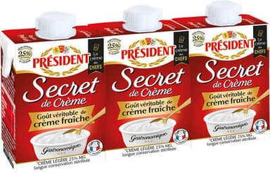 CREME SEMI EPAISSE 25% MAT. GR STERILISE UHT