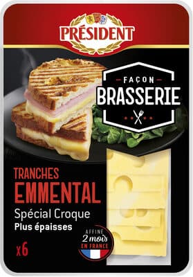 PRESIDENT FACON BRASSERIE EMMENTAL 6 TRANCHES 180g