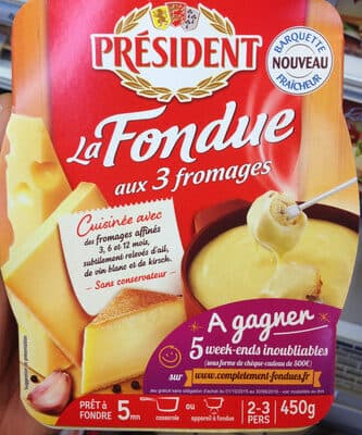 PRESIDENT FONDUE AUX 3 FROMAGES 450g