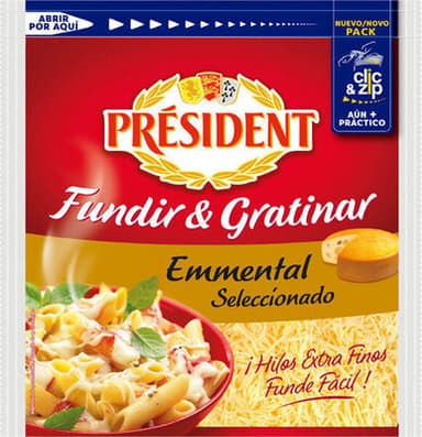 Queso rallado emmental para fundir y gratinar