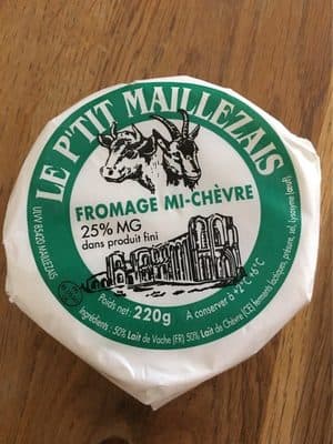 Fromage mi chevre Le P'tit Maillezais au lait pasteurise, 50%MG