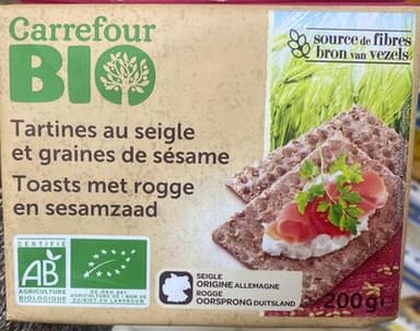 Tartines au seigle et graines de sésame
