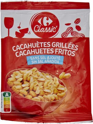 Cacahuètes grillées sans sel ajouté.