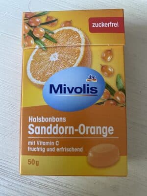 Halsbonbons sanddorn-orange mit vitamine c fruchtig und erfrischend