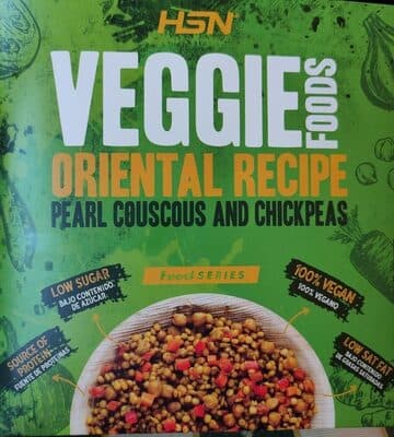 Veggie Foods Oriental Recipe Pearl Couscous anda Chickpeas