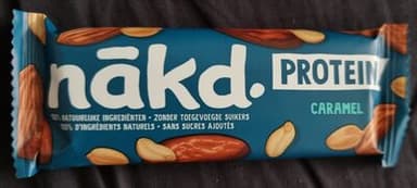 NAKD PROTEIN - Caramel - | Barres protéinées | 7g de protéines végétales | 100% d'ingrédients naturels | Sans sucres ajoutés | 3 x 45g | 135g