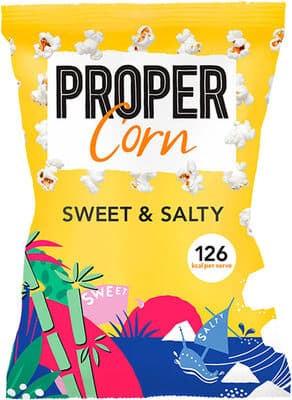 Caramelised popcorn seasoned with sea salt