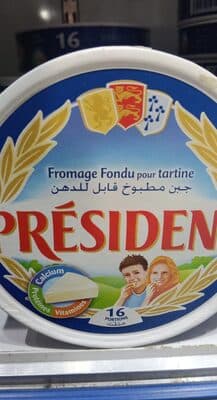 Fromage Fondu Pour Tartine Président 16 portions