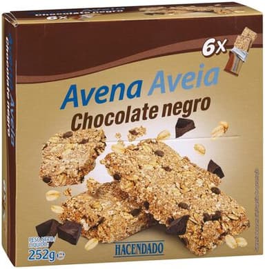 Barritas de avena chocolate negro