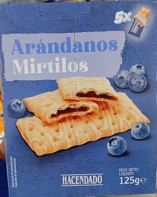 Barritas de galleta rellenas de arándanos