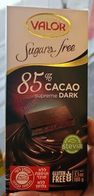 Chocolate 85% Cacao 0% Azúcares Añadidos
