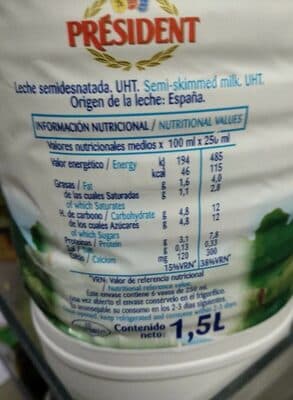 Leche semidesnatada