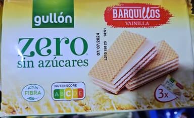zero sin azúcares Barquillos Vainilla